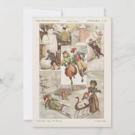  Nederlandse Schaatsen Kerst Kaart, ca. 1900