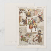  Nederlandse Schaatsen Kerst Kaart, ca. 1900 (Voorkant / Achterkant)