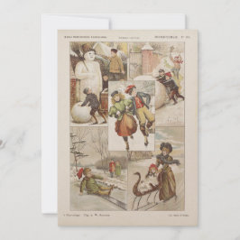 Nederlandse Schaatsen Kerst Kaart, ca. 1900