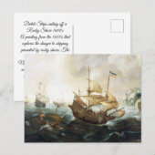 Nederlandse schepen 1600's briefkaart (Voorkant / Achterkant)