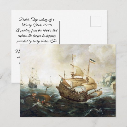 Nederlandse schepen 1600's briefkaart (Voorkant / Achterkant)