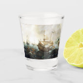 Nederlandse schepen 1600's shot glas (Voorkant)