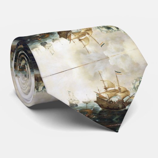 Nederlandse schepen 1600's stropdas (Opgerold)