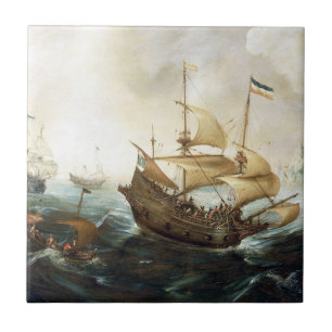 Nederlandse schepen 1600's tegeltje