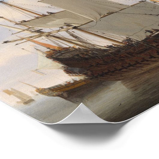 nederlandse schepen in een kalm - zee poster (Hoek)