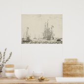 Nederlandse Schepen - Willem van de Velde Fine Art Poster (Keuken)