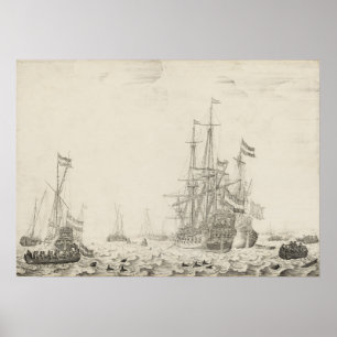 Nederlandse Schepen - Willem van de Velde Fine Art Poster