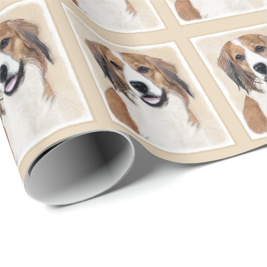 Nederlandse Schilderen Kooikerhondje - Dog Art Cadeaupapier (Rol Hoek)