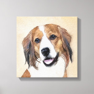 Nederlandse Schilderen Kooikerhondje - Dog Art Canvas Afdruk