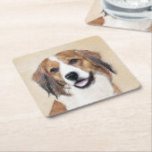 Nederlandse Schilderen Kooikerhondje - Dog Art Kartonnen Onderzetters (Schuin)