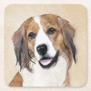 Nederlandse Schilderen Kooikerhondje - Dog Art Kartonnen Onderzetters