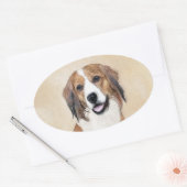 Nederlandse Schilderen Kooikerhondje - Dog Art Ovale Sticker (Envelop)