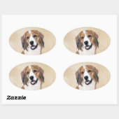 Nederlandse Schilderen Kooikerhondje - Dog Art Ovale Sticker (Vel)