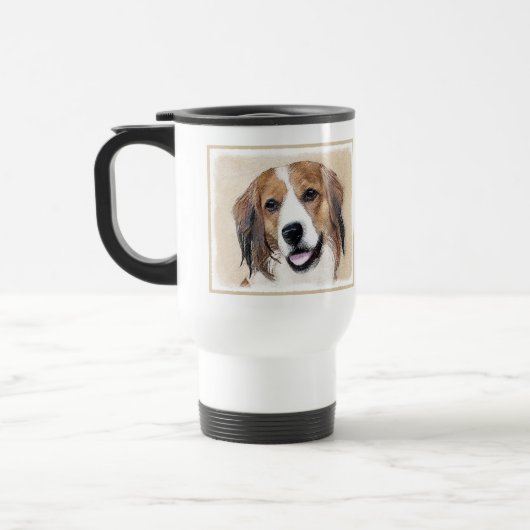 Nederlandse Schilderen Kooikerhondje - Dog Art Reisbeker (Links)