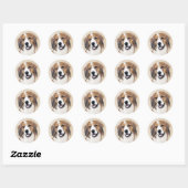 Nederlandse Schilderen Kooikerhondje - Dog Art Ronde Sticker (Vel)