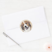 Nederlandse Schilderen Kooikerhondje - Dog Art Ronde Sticker (Envelop)