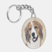 Nederlandse Schilderen Kooikerhondje - Dog Art Sleutelhanger (Voorkant Links)