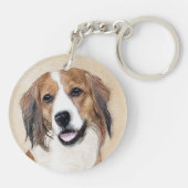 Nederlandse Schilderen Kooikerhondje - Dog Art Sleutelhanger (Achterkant)