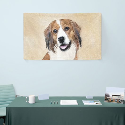 Nederlandse Schilderen Kooikerhondje - Dog Art Spandoek (Beurs)