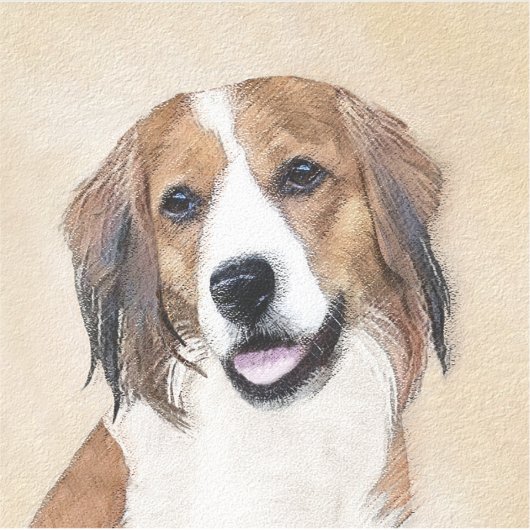 Nederlandse Schilderen Kooikerhondje - Dog Art Sticker (Voorkant)
