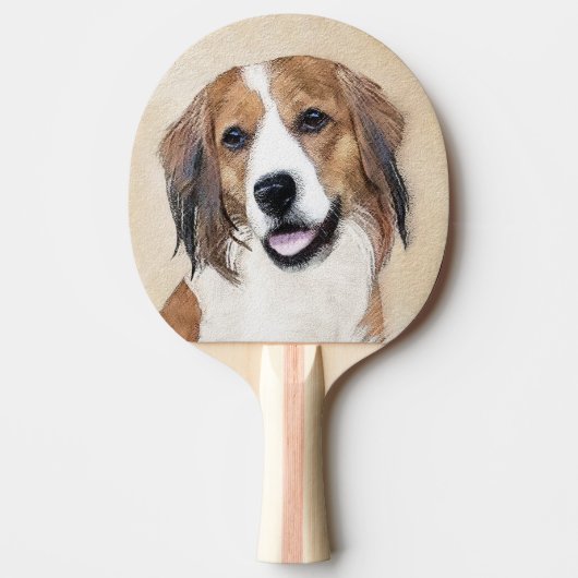 Nederlandse Schilderen Kooikerhondje - Dog Art Tafeltennisbatje (Voorkant)
