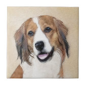 Nederlandse Schilderen Kooikerhondje - Dog Art Tegeltje (Voorkant)