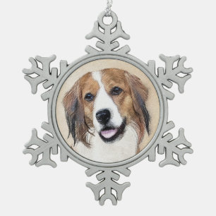 Nederlandse Schilderen van Kooikerhondje - Dog Art Tin Sneeuwvlok Ornament
