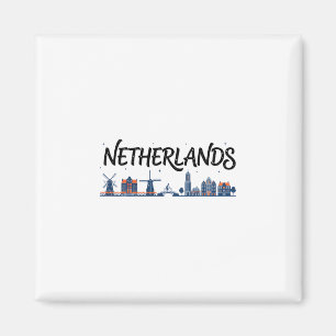 Nederlandse Silhouette Reis Vakantie Outfits Magneet