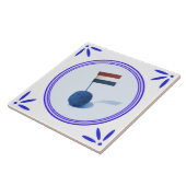 Nederlandse snack Bitterbal Delft-Blue-Delftware-l Tegeltje (Zijkant)