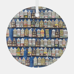 Nederlandse souvenirs, Amsterdamse straatbeeld. Glas Ornament