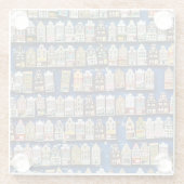 Nederlandse souvenirs, Amsterdamse straatbeeld. Glazen Onderzetter (Achterkant)