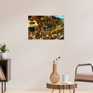 Nederlandse Spreekwoorden, door Pieter Bruegel, Poster