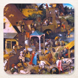 Nederlandse spreekwoorden, Pieter Bruegel de Ouder Kartonnen Onderzetters