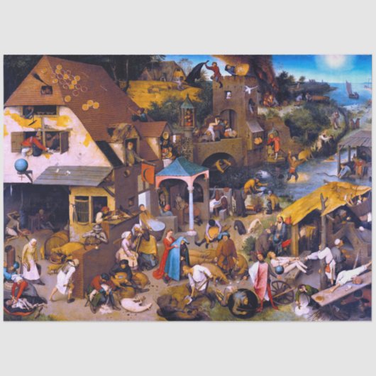 Nederlandse spreekwoorden, Pieter Bruegel de Ouder Tissuepapier (Voorkant)