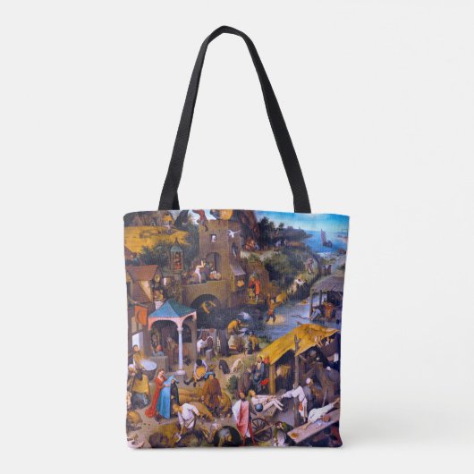 Nederlandse spreekwoorden, Pieter Bruegel de Ouder Tote Bag (Achterkant)