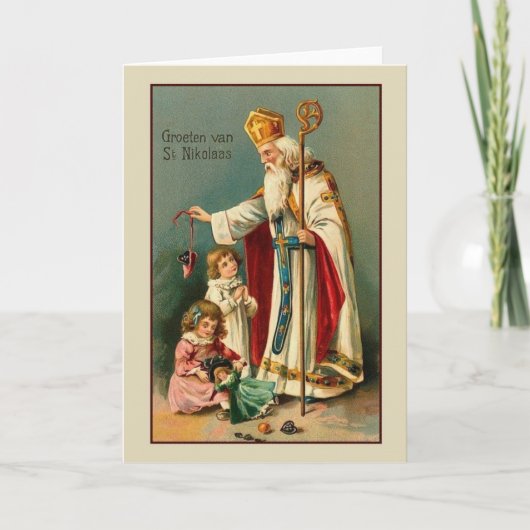  Nederlandse St. Nikolaas Kerst Kaart (Voorkant)