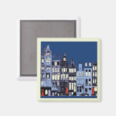 Nederlandse stad 's nachts magneet (Voorkant / Achterkant)
