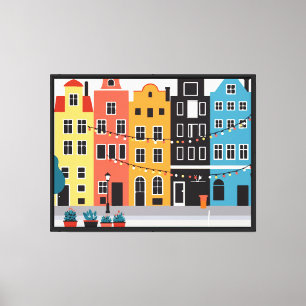 Nederlandse Straat Canvas Afdruk