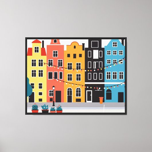 Nederlandse Straat Canvas Afdruk (Voorkant)