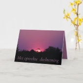 Nederlandse sympathie roze zonsondergang kaart (Gele Bloem)