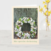 Nederlandse sympathie Witte bloem nabij boom Kaart (Gele Bloem)