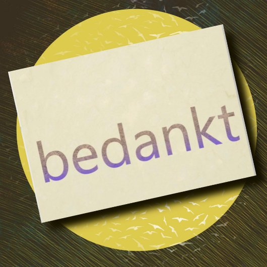 Nederlandse taal bedankkaart