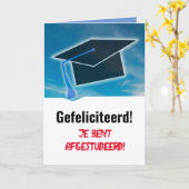 Nederlandse taal Gefeliciteerd! Nederlands Afstude Kaart (Gele Bloem)