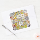 Nederlandse tegels vierkante sticker (Envelop)