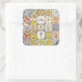 Nederlandse tegels vierkante sticker (Tas)