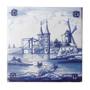 Nederlandse traditionele blauwe tegel tegeltje