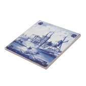Nederlandse traditionele blauwe tegel tegeltje (Zijkant)
