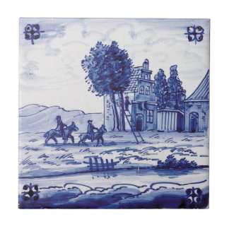 Nederlandse traditionele blauwe tegel tegeltje