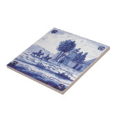 Nederlandse traditionele blauwe tegel tegeltje (Zijkant)