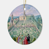 Nederlandse tuin, 1650 (m/vc op papier) keramisch ornament (Links)